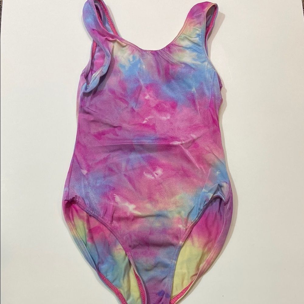Colorful Tie-Dye Swimsuit Size Appropriate Girl 7-8